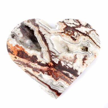 großes Crazy Lace Achat Herz Ø 128 mm in einzigartiger Qualität und Maserung Edelsteine Heilsteine bei Wunderstein24