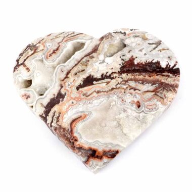 großes Crazy Lace Achat Herz Ø 128 mm in einzigartiger Qualität und Maserung Edelsteine Heilsteine bei Wunderstein24