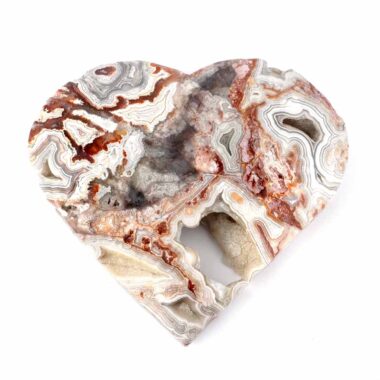 großes Crazy Lace Achat Herz Ø 111 mm in einzigartiger Qualität und Maserung Edelsteine Heilsteine bei Wunderstein24