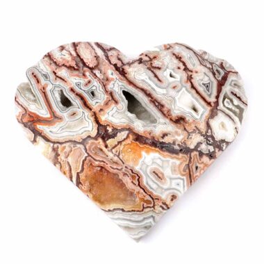 großes Crazy Lace Achat Herz Ø 137 mm in einzigartiger Qualität und Maserung Edelsteine Heilsteine bei Wunderstein24