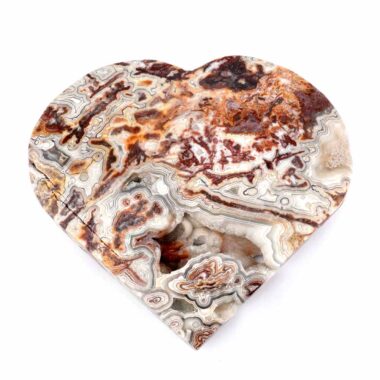 großes Crazy Lace Achat Herz Ø 127 mm in einzigartiger Qualität und Maserung Edelsteine Heilsteine bei Wunderstein24
