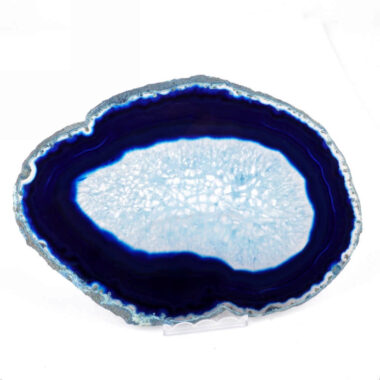 große Achatscheibe poliert blau Ø 186 mm aus Brasilien in bester Farbe Edelsteine Heilsteine bei Wunderstein24