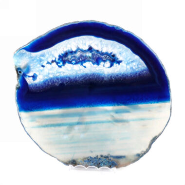 große Achatscheibe poliert blau Ø 158 mm aus Brasilien in bester Farbe Edelsteine Heilsteine bei Wunderstein24