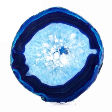 große Achatscheibe poliert blau Ø 163 mm aus Brasilien in bester Farbe Edelsteine Heilsteine bei Wunderstein24