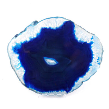 große Achatscheibe poliert blau Ø 160 mm aus Brasilien in bester Farbe Edelsteine Heilsteine bei Wunderstein24