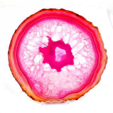 Achatscheibe poliert pink | rosa Ø 164 mm aus Brasilien in bester Farbe Edelsteine Heilsteine bei Wunderstein24