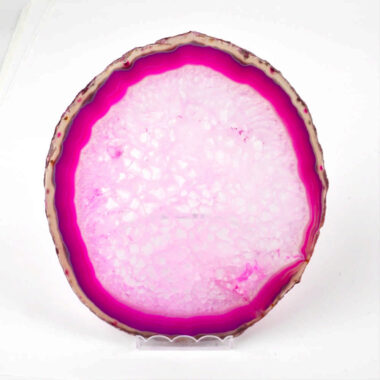 Achatscheibe poliert pink | rosa Ø 146 mm aus Brasilien in bester Farbe Edelsteine Heilsteine bei Wunderstein24