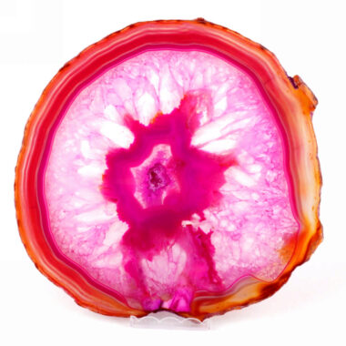 große Achatscheibe poliert pink | rosa Ø 184 mm aus Brasilien in bester Farbe Edelsteine Heilsteine bei Wunderstein24