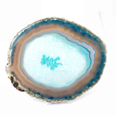Achatscheibe poliert türkis Ø 188 mm aus Brasilien in bester Farbe Edelsteine Heilsteine bei Wunderstein24