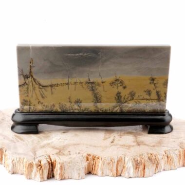 Dentritischer Jaspis ( Bilderjaspis ) Bild | Scheibe | Platte Naturgemälde Edelsteine Heilsteine bei Wunderstein24