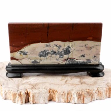 Dentritischer Jaspis ( Bilderjaspis ) Bild | Scheibe | Platte Naturgemälde Edelsteine Heilsteine bei Wunderstein24