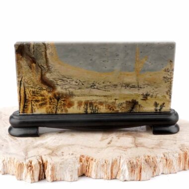 Dentritischer Jaspis ( Bilderjaspis ) Bild | Scheibe | Platte Naturgemälde Edelsteine Heilsteine bei Wunderstein24