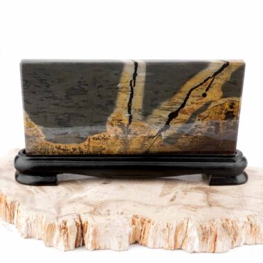 Dentritischer Jaspis ( Bilderjaspis ) Bild | Scheibe | Platte Naturgemälde Edelsteine Heilsteine bei Wunderstein24