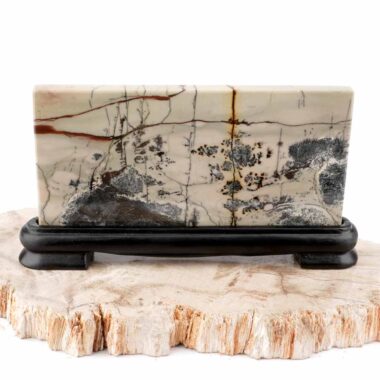 Dentritischer Jaspis ( Bilderjaspis ) Bild | Scheibe | Platte Naturgemälde Edelsteine Heilsteine bei Wunderstein24