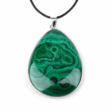 großer Malachit Tropfen Anhänger mit Öse Länge 60 mm in bester Qualität Edelsteine Heilsteine bei Wunderstein24