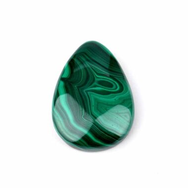 Malachit Handschmeichler | Cabochon Länge 39 mm in bester Maserung und Qualität Edelsteine Heilsteine bei Wunderstein24