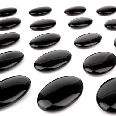 Obsidian schwarz Handschmeichler | Massagestein oval Ø 54 – 58 mm Edelsteine Heilsteine bei Wunderstein24