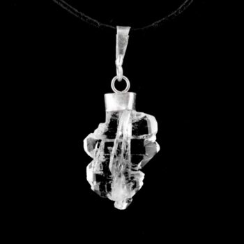 Skelettquarz | Bergkristall Anhänger Natur mit 925 Sterling-Silber Öse Edelsteine Heilsteine bei Wunderstein24