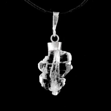 Skelettquarz | Bergkristall Anhänger Natur mit 925 Sterling-Silber Öse Edelsteine Heilsteine bei Wunderstein24