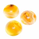 Achat Natur | Streifenachat orange Donut Anhänger Ø 40 mm Edelsteine Heilsteine bei Wunderstein24