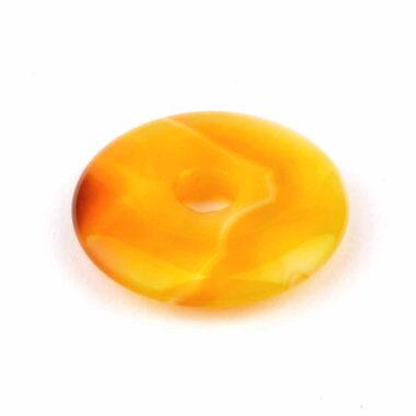 Achat | Streifenachat gelb Donut Anhänger Ø 30 mm Edelsteine Heilsteine bei Wunderstein24