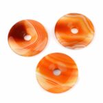 Achat Natur | Streifenachat orange Donut Anhänger Ø 40 mm Edelsteine Heilsteine bei Wunderstein24