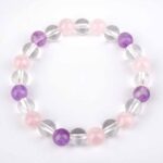 Amethyst | Bergkristall | Rosenquarz Ø 8 mm Kugel Edelstein Armband flexibel und dehnbar Edelsteine Heilsteine bei Wunderstein24