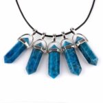 Apatit blau Spitze | Doppelender Anhänger mit silberner Öse Edelsteine Heilsteine bei Wunderstein24