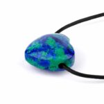 Azurit & Malachit & Chrysokoll Herz Anhänger Ø 20 mm seitlich gebohrt Edelsteine Heilsteine bei Wunderstein24