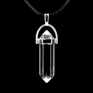 Bergkristall Spitze | Doppelender Anhänger glasklar in bester Qualität mit silberner Öse Edelsteine Heilsteine bei Wunderstein24