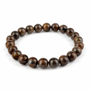 Bronzit Ø 8 mm Kugel | Perlen Edelstein Armband flexibel und dehnbar Edelsteine Heilsteine bei Wunderstein24