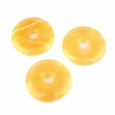 Orangencalcit | Calcit Donut Anhänger Ø 40 mm Edelsteine Heilsteine bei Wunderstein24
