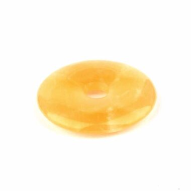 Orangencalcit | Calcit Donut Anhänger Ø 40 mm Edelsteine Heilsteine bei Wunderstein24