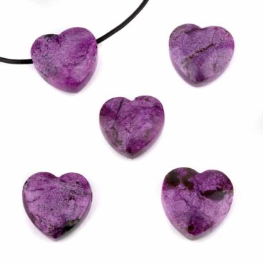 Charoit Herz Anhänger Ø 20 mm seitlich gebohrt Edelsteine Heilsteine bei Wunderstein24