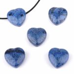 Dumortierit Herz Anhänger Ø 20 mm seitlich gebohrt Edelsteine Heilsteine bei Wunderstein24