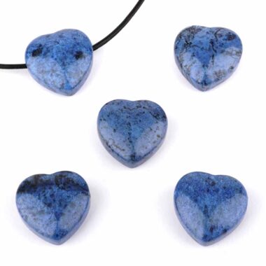 Dumortierit Herz Anhänger Ø 20 mm seitlich gebohrt Edelsteine Heilsteine bei Wunderstein24