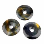 Falkenauge | Tigerauge blau Donut Anhänger Ø 40 mm Edelsteine Heilsteine bei Wunderstein24