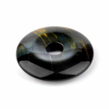 Falkenauge | Tigerauge blau Donut Anhänger Ø 30 mm Edelsteine Heilsteine bei Wunderstein24