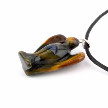 Falkenauge Engel | Schutzengel Anhänger mit 925 Sterling-Silber Öse Edelsteine Heilsteine bei Wunderstein24