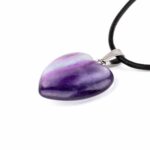 Regenbogenfluorit | Fluorit bunt Herz – Anhänger mit silberner Öse Edelsteine Heilsteine bei Wunderstein24