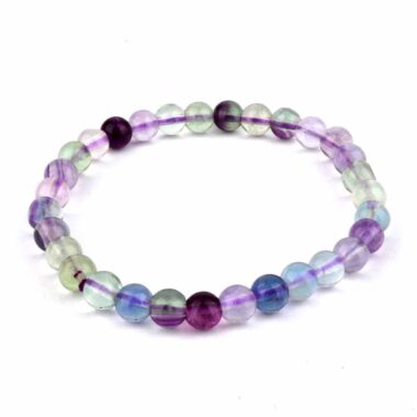 Fluorit bunt Ø 6 mm Kugel | Perlen Edelstein Armband flexibel und dehnbar Edelsteine Heilsteine bei Wunderstein24