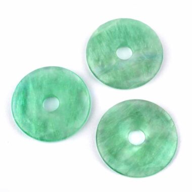 Fluorit grün Donut Anhänger Ø 40 mm Edelsteine Heilsteine bei Wunderstein24