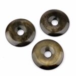 Falkenauge | Tigerauge blau Donut Anhänger Ø 40 mm Edelsteine Heilsteine bei Wunderstein24