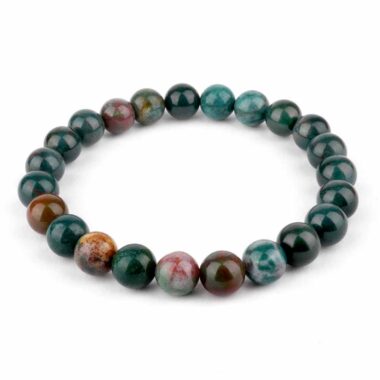 Heliotrop Ø 8 mm Kugel | Perlen Edelstein Armband flexibel und dehnbar Edelsteine Heilsteine bei Wunderstein24