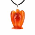 Carneol | Karneol Engel | Schutzengel Anhänger mit 925 Sterling-Silber Öse Edelsteine Heilsteine bei Wunderstein24