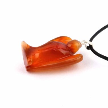 Carneol | Karneol Engel | Schutzengel Anhänger mit 925 Sterling-Silber Öse Edelsteine Heilsteine bei Wunderstein24