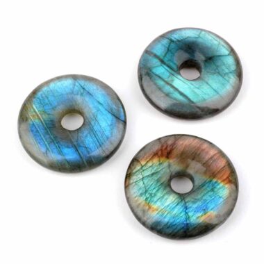 Labradorit Donut Anhänger Ø 30 mm in bester Qualität und Farbe Edelsteine Heilsteine bei Wunderstein24