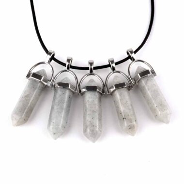 Labradorit hell Spitze | Doppelender Anhänger mit silberner Öse Edelsteine Heilsteine bei Wunderstein24