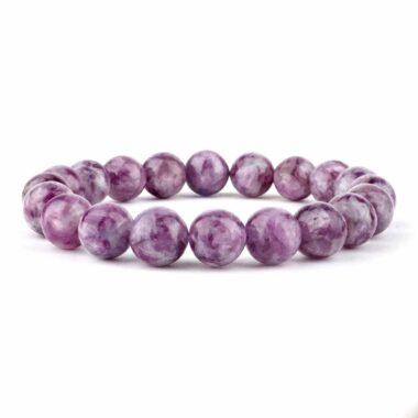 Lepidolith Ø 10 mm Kugel | Perlen Armband flexibel und dehnbar Edelsteine Heilsteine bei Wunderstein24