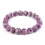 Lepidolith Ø 10 mm Kugel | Perlen Armband flexibel und dehnbar Edelsteine Heilsteine bei Wunderstein24